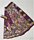 Berry Purple Banglori Silk Full embroidery Kantha work